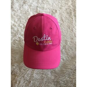 Destin Florida Sun, Fun & Sand Pink Hat Cap Hat Strapback Dri Fit UpF 50+ Youth